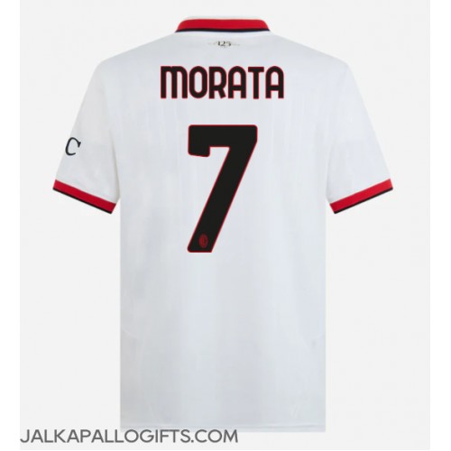 AC Milan Alvaro Morata #7 Vieraspaita 2024-25 Lyhythihainen